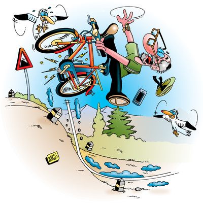 Cartoon mit Fahrradfahrer
