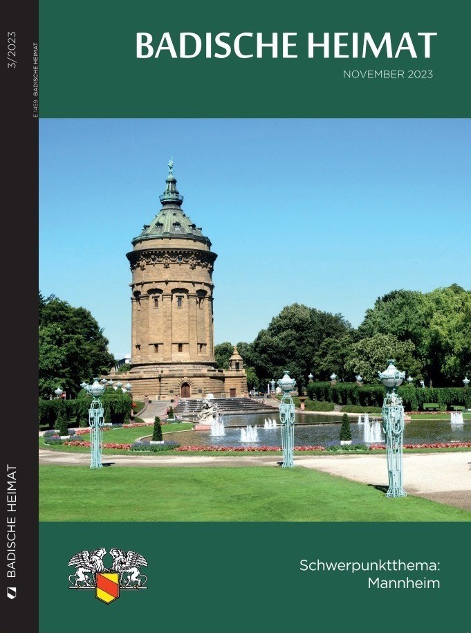 Cover des Schwerpunktheftes Mannheim von "Badische Heimat" im November 2023.