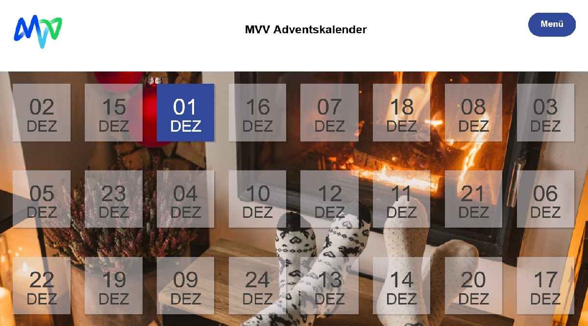 MVV bietet einen digitalen Adventskalender an. 
