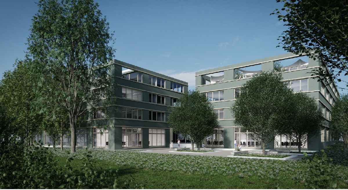 Visalisierung von zwei neuen Gebäuden im Büropark Eastsite Mannheim